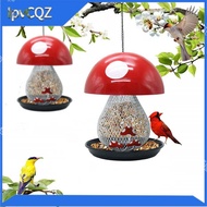 Mushroom Hummingbird Feeder Outdoor Red Metal Bird Feeder Hanging Bird Feeder