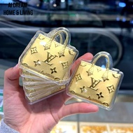 New Style Pure Gold 999LV Bag | Golden Wine Glass Crafts Ornaments for Girlfriend Wife High-End Gift