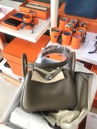 Hermes  mini Lindy 大象灰銀扣