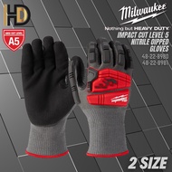 Milwaukee Impact Cut Level 5 Nitrile Dipped Gloves / S &amp; M Size / Impact Anti Cut Gloves / 48-22-8980 + 48-22-8981