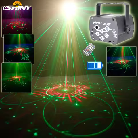 6 Lens 60 Patterns R&G Laser Projector DJ Light LED Party UV Disco Christmas Decorate Birthday Stage