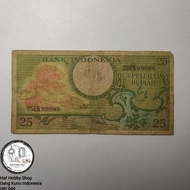 Uang Kuno 25 Rupiah Seri Bunga 2 Huruf Tahun 1959 F
