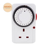 24-Hour Segmented Timer Switch-Energy-Saving Plug Timer Socket Kit-with Programmable Time Controller 3-Pin Plug UK Plug