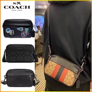 100% Original Spot goods coach sling bag men leather Cross Body Bags Double Zipper Compartment Shoul