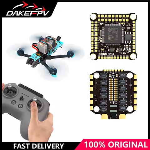 DAKEFPV H743 Flight Controller and ESC Combo for FPV Drone, Betaflight H7FC & 4in1 70A ESC, Support 