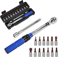 15pcs Torque Wrench Set, 1/4 inch Drive Click Torque Wrench 17.7-212.4in.lb / 2-24Nm 72 -Tooth Ratch