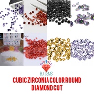 Permata Diamond Cubic Zirconia Warna ukuran kecil Tabur