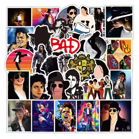 50PCS Mike Jackson Dancing King Graffiti Sticker for Laptop Helmet Skateboard Guitar Waterproof Phon