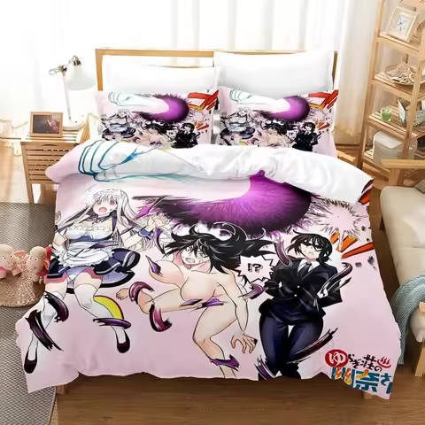 3D Printed Anime Yuragi-sou No Yuuna-san Bedding Set Single Twin Full Queen King Size Bed Set Adult 
