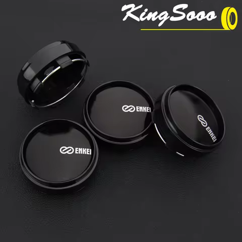 4PCS JDM Clip 62mm Wheel Cap Sport Rim Cap ENKEI Center Caps Wheel Cover Hub Cap Black & Silver