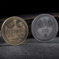 YES NO Decision-making Coin Commemorative Medal Lucky Coin Commemorative Coin Ancient Bronze Skull D