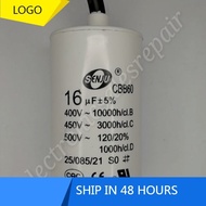 16uF 18uF 20uF 22uF 25uF 30uF 35uF 40uF CBB60 Capacitor Washing Machine Capasitor Running Motor