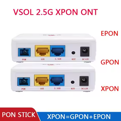 VSOL 2.5Gb XPON ONT V2802RH PON Stick EPON GPON ONU SC Connector pon module HGU PPPoE IPoE 802.3ah