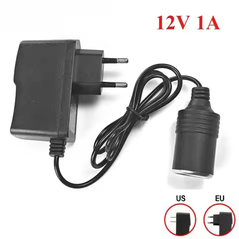 12V 1A Car Adapter Cigarette Lighter Power Adapter Charger AC-DC Inverter 12V 220V Converter EU US P
