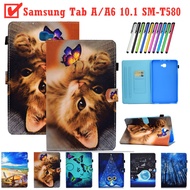 For Samsung Galaxy Tab A/A6 10.1 SM-T580 T585 2016 Smart Flip Case Magnetic Leather Shockproof Painted Cover