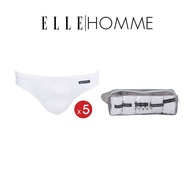 (M เท่านั้น) กางเกงในชาย ELLE homme 5 ตัว/แพ็ค ทรงบิกินี มีสีขาว สีดำ