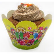 25 Happy Birthday cupcake wrappers