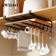 [AWHAO] Mug Hooks under Cabinet Chopping Board Organizer Multifunctional Storage Hooks