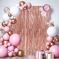 3pcs Gold Pink Rain Curtain Muticolor Foil Curatain Rain Rain Tassel Curtain Birthday Wedding Decora
