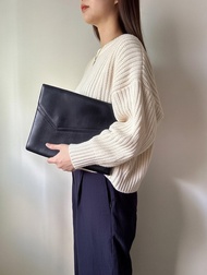 中古正品Delvaux 德爾沃 真皮信封手拿包肩背包兩用 比利時製