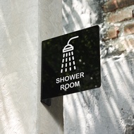 INPI HOUSE Signage Shower Room - Shower Area Sign - Wall Sign - Square - Acrylic 15x15cm