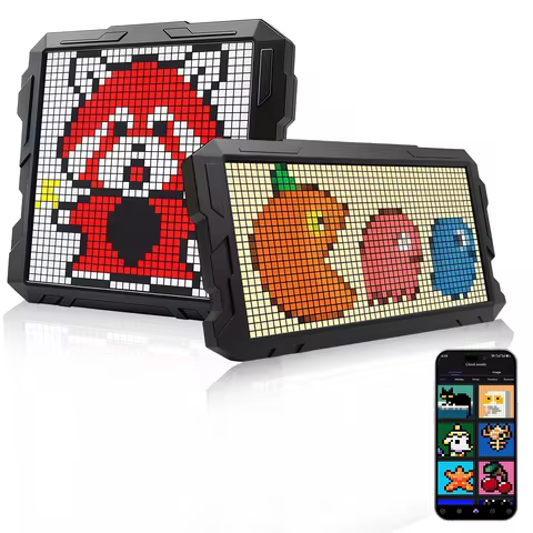 Pixel Display Frame, 24x48/32x32 Pixel Art Digital Picture Frame, Programmable LED Display with APP 