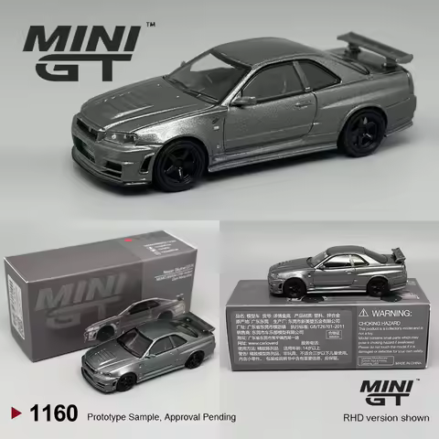 MINIGT 1160 Nissan Skyline GTR Dark Metal Gray 1:64 R34 CRS TSM MODEL Car Model