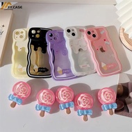 Cream Wave Case For iPhone7 iPhone8 iPhone7plus 8plus X XS XR XS Max SE 2020 Luxury Airbag Phone Case Soft Silicon TPU Candy Holder Fashion Phone Case