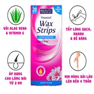 Miếng tẩy lông Beauty Formulas Wax Strips Legs and Body - hộp 20 miếng