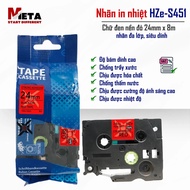 Printed Label HZe-S451 (Black Letters on Red Background, Size 24mm X 8M) - Compatible with Brother T