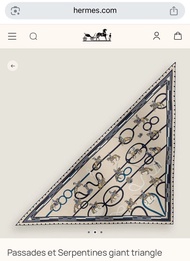 全新 Hermes Passades et Serpentines giant triangle cashmere scarf 圍巾