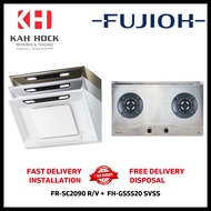 FUJIOH FR-SC2090 R/V 900MM INCLINED DESIGN COOKER HOOD + FH-GS5520 SVSS STAINLESS STEEL GAS HOB BUNDLE