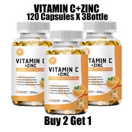 Ozmolts Vitamin C With Zinc Capsules อาหารเสริมวิตามินทุกวัน อาหารเสริม Vitamin C 2800mg 120 แคปซูล