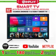 Nvision 32'' Smart LED TV S32MB With Wallcket Android 9.0 Youtube Netflix Monitor 720P