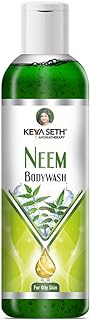 Keya Seth Aromatherapy, Neem Bodywash Gel Enriched with Pure Neem Essential Oil &amp; Olive Extract -Natural Anti Acne &amp; Pimple Unisex for Oily Skin– 200ml