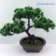 SHANHAI Simulation Pine Tree, Plastic Fake Tree Artificial Pine Plants Bonsai, Fake Plants with Flow