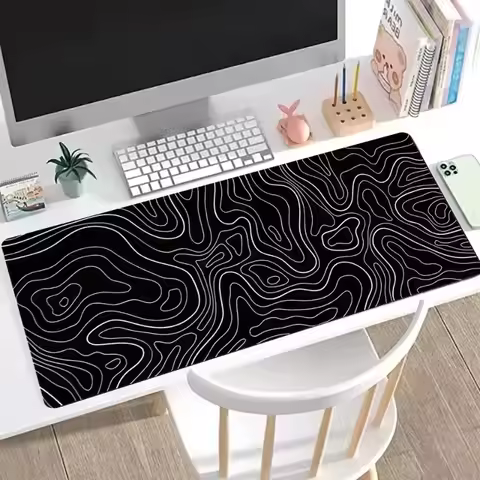 Gaming Mouse Pad Large Keyboard Pad Terrain Mouse Pad Black and White Mouse Pad
