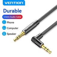 Vention 3.5mm Audio Cable with 90-Degree Plug, Nylon Braided Hi-Fi Stereo Aux Cord Male to Male for 