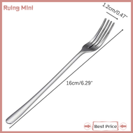 Ruing Stainless Steel Dinner Fork Long Handle Table Forks Set Korean Cutlery Four Tine Salad Dessert Fruit Forks Kitchen