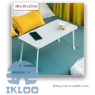 Ikloo folding table bed table computer reading table white 60*30*27cm