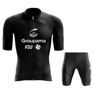 2026 STYLE Black FDJ Team 2022 Cycling Jersey Set France Tour Clothing Road Bike Shirts Suit Bicycle