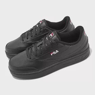 Fila 休閒鞋 Court OG LUX 男鞋 女鞋 黑 全黑 皮革 微增高 中性款 低筒 4C301X001 23cm BLACK/WHITE