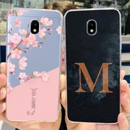 For Samsung J7 Pro Casing J730G Luxury Letter Cute Flowers Pattern Casing For Samsung Galaxy J7 Pro Phone Case J730GM J730G Cover Clear TPU