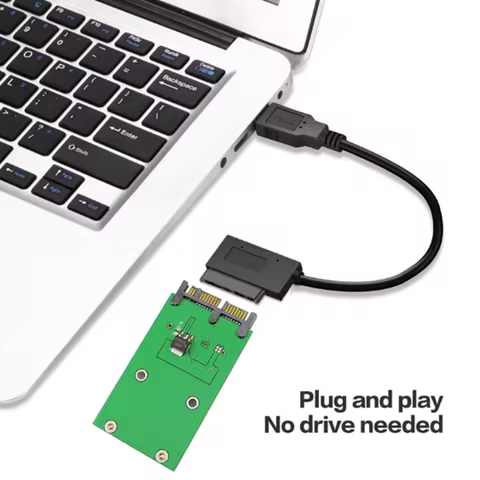 USB 3.0 to Micro SATA 7+9 16 Pin 1.8" 90 Degree Angled Hard Disk Driver SSD Adapter Cable 10cm