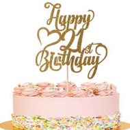 1Pc Happy 21st Birthday Cake Topper Glitter Cheers To 21 Years Birthday Cake Pick 21st Birthday Cake