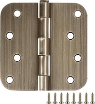 Door Hinges for Interior Doors 6-Pack 4-inch x 4-inch – Rounded 5/8-inch Radius Steel Door Hinge – A