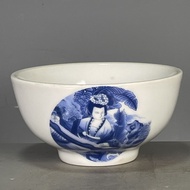 Antique Old Goods Porcelain Old Goods Collection Daqing Qianlong Year-Made Blue White Character Stor