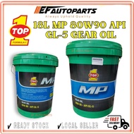 ORIGINAL TOP 1 18L MP 80W90 API GL-5 GEAR OIL for CAR LORRY 4X4 AXLE TRANSMISSION MANUAL TOP ONE 80W
