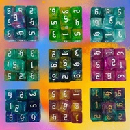 New Font Two-Color Chameleon 6-Sided dice dice Table Game Props D6 Digital dice Toy Sieve