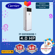 Carrier Slimpac Floor Mounted Inverter Air Conditioner Energy-Saving Self-Diagnostic Higher Airflow Aircon 4.0 HP (FP-53CFV055308-1)